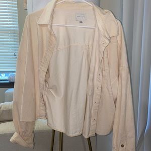 AE Cropped corduroy button up shirt